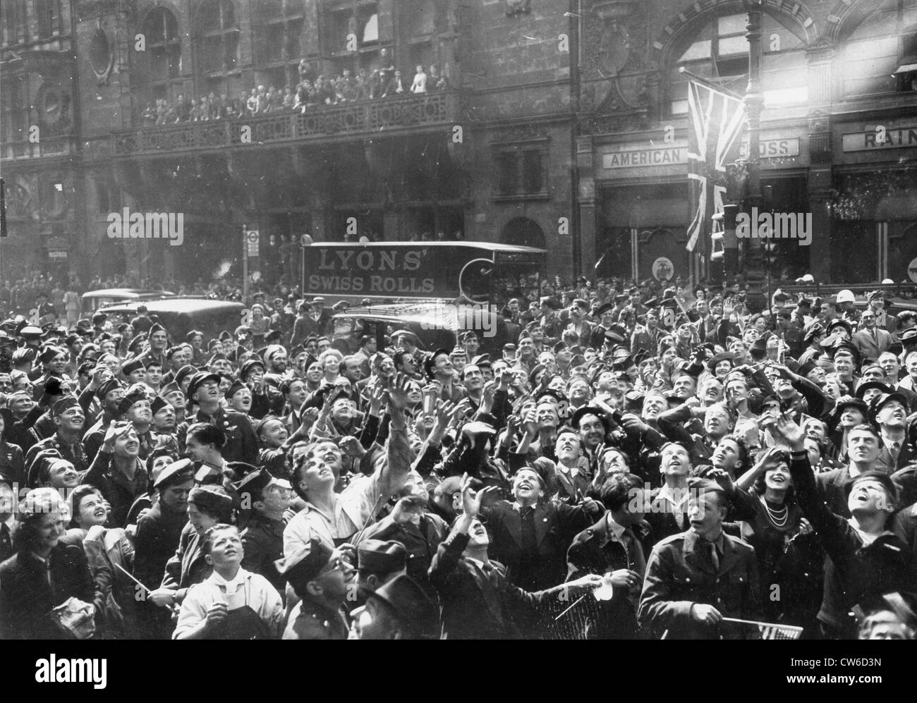 Siegesfeier in London (7. Mai 1945) Stockfoto