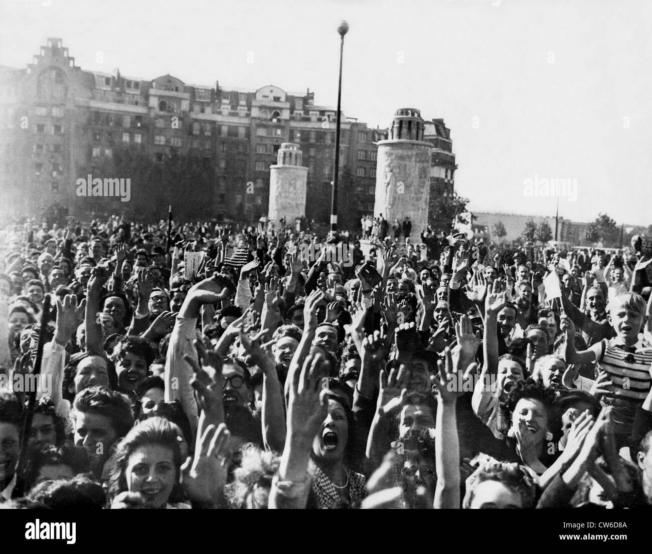 Paris grüßt alliierte Truppen (25. August 1944) Stockfoto