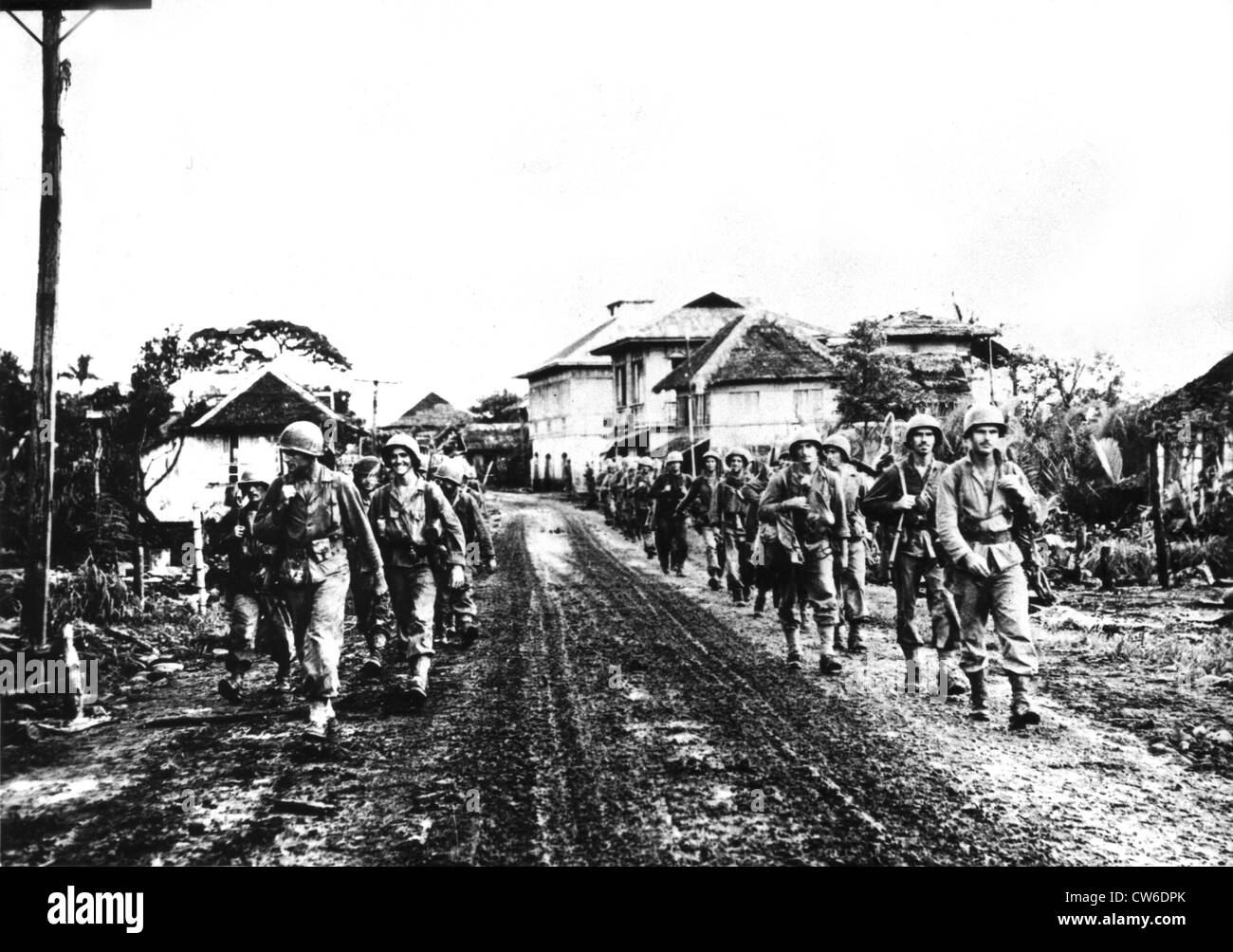 Amerikanische Truppen nehmen Ormoc Leyte Insel, 1944 Stockfoto