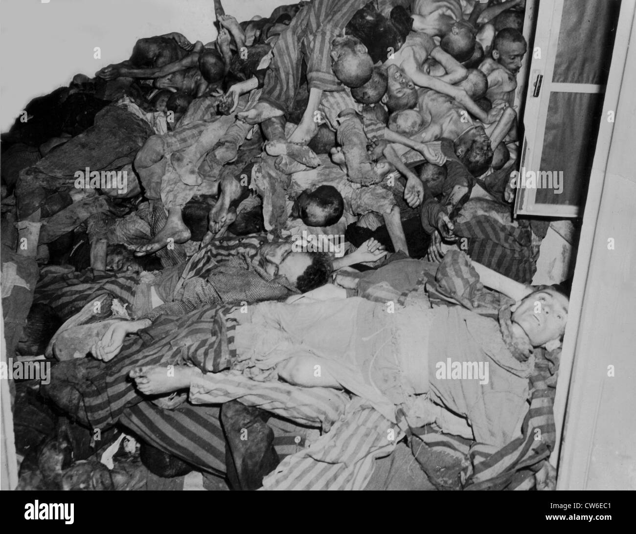 KZ Dachau befreit in Deutschland, 30. April 1945 Stockfoto