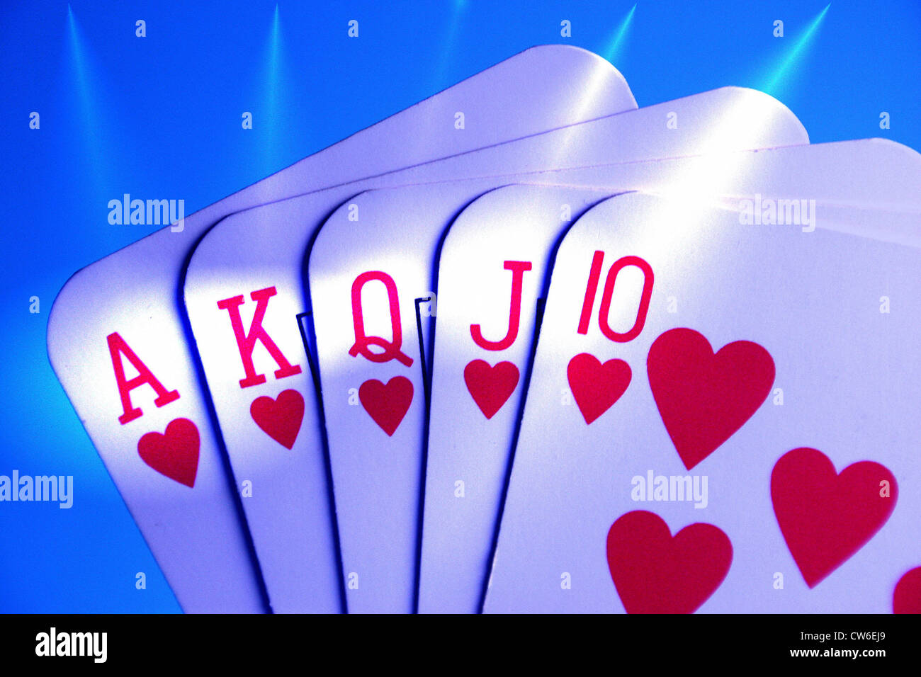 Herz ist Trumpf, Royal Flush Stockfotografie Alamy