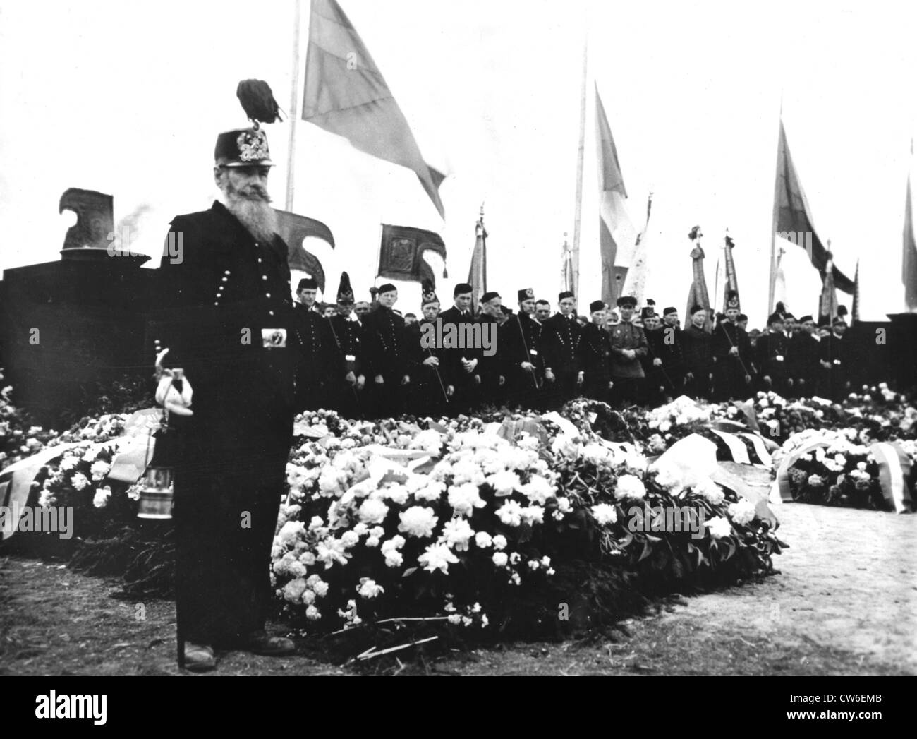 Trauerfeier für Stadt von Lidice, 10. Juni 1945 Stockfoto