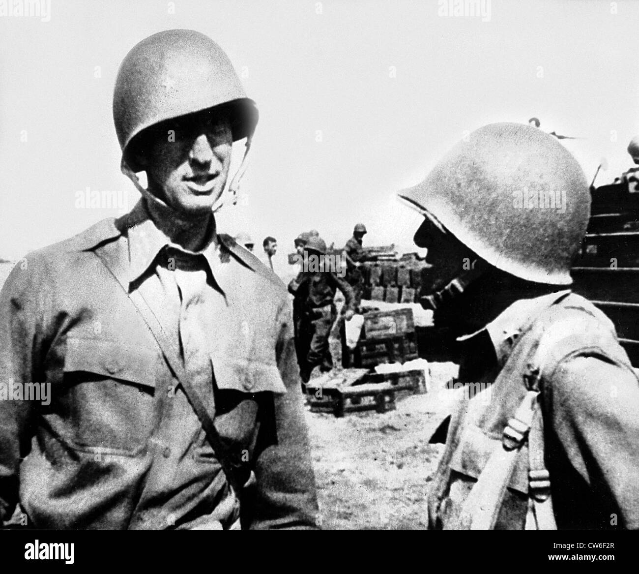 Fünfte Heerführer in Salerno Strand, September 1943 Stockfoto