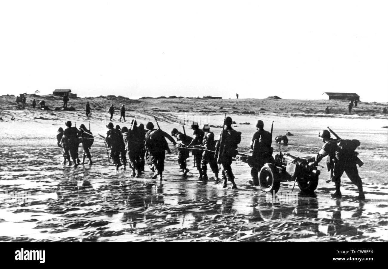 Amerikanischer Truppen auf Fedela Strand (Marokko) 8. November 1942 Stockfoto