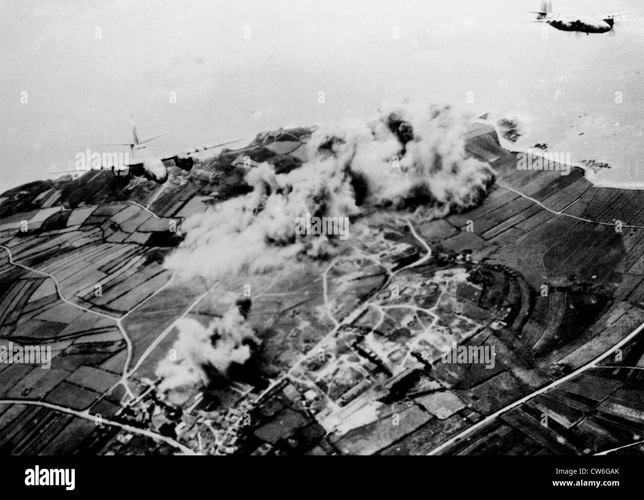 Bombenanschläge in der Region Cotentin, Frankreich (Juni 1944) Stockfoto