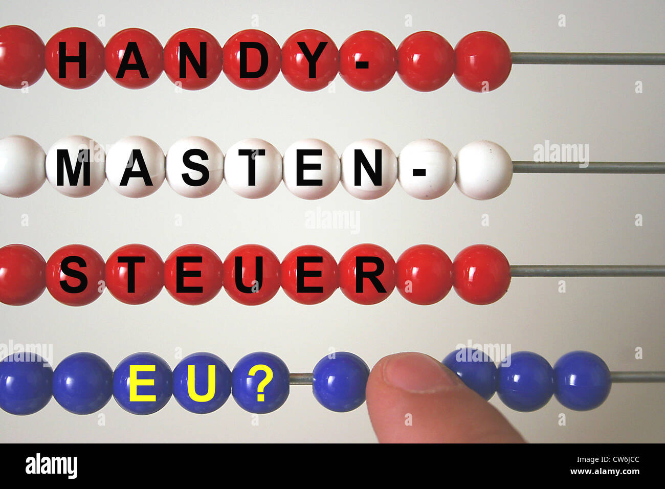 Abacus mit Handy-Sender Steuern label Stockfoto