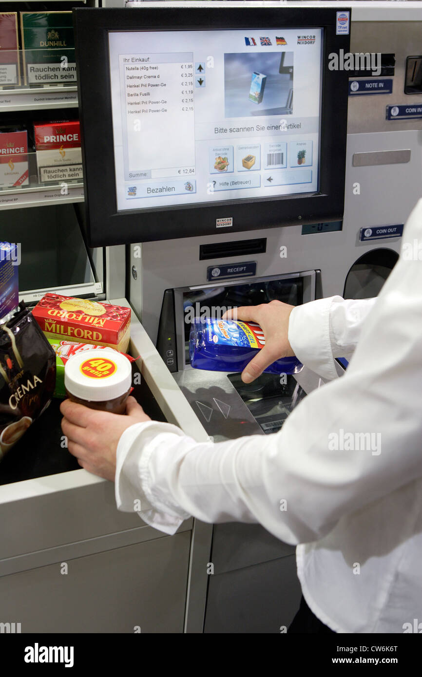 Eine Kasse, Messe EuroCIS Stockfoto
