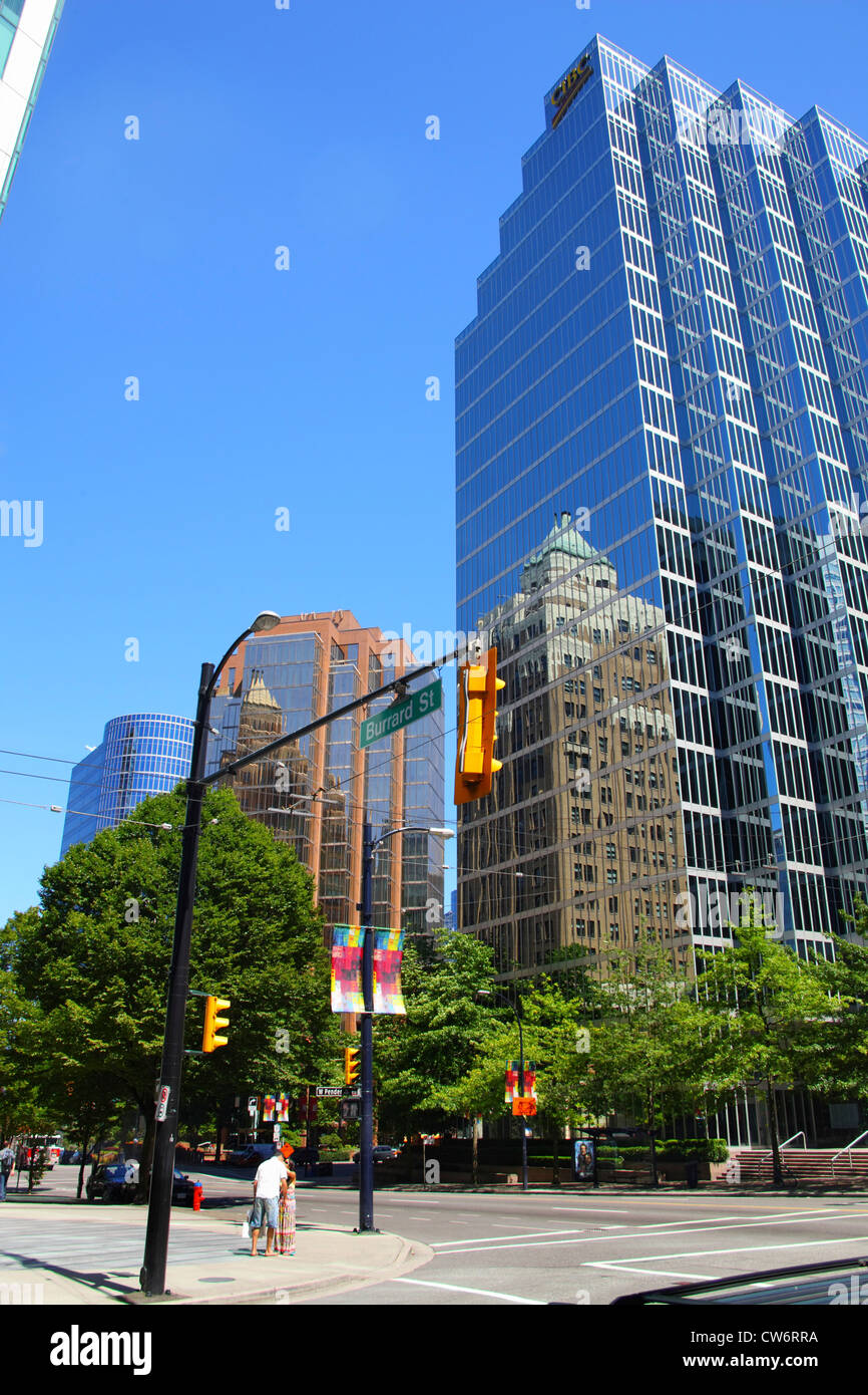 Hochhäuser in Vancouver Downtown, Kanada, Vancouver Stockfoto