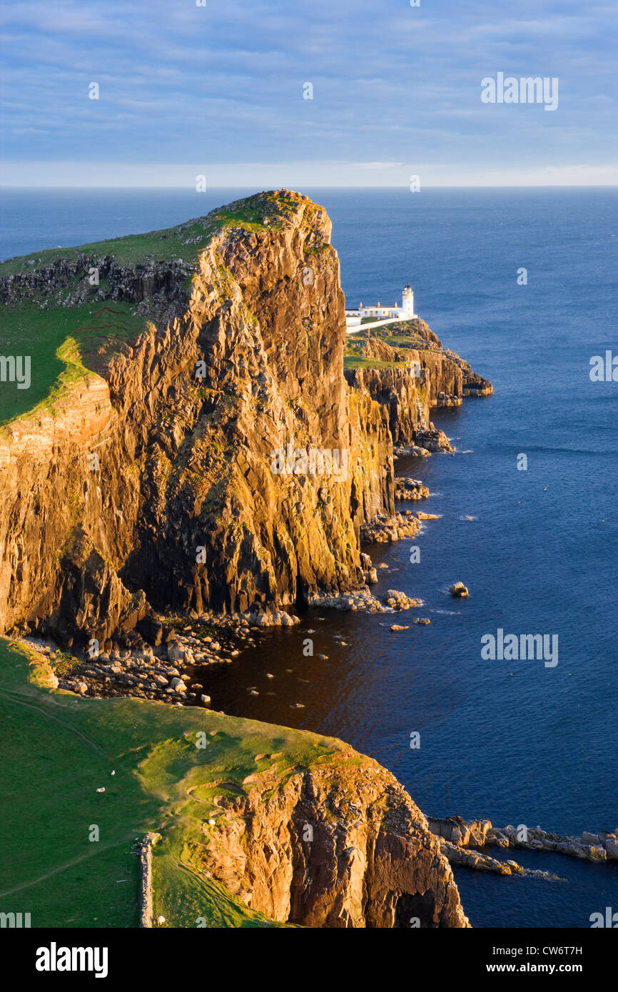 Landschaftlich Point Leuchtturm, Isle Of Skye Highland, Schottland. Stockfoto