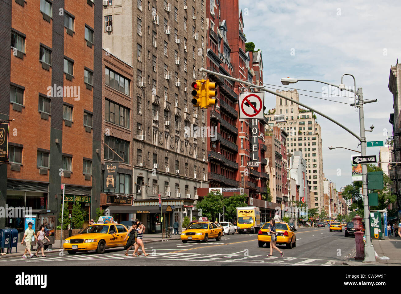 7th Avenue W 23 Street New York City Manhattan Chelsea Hotel Stockfoto