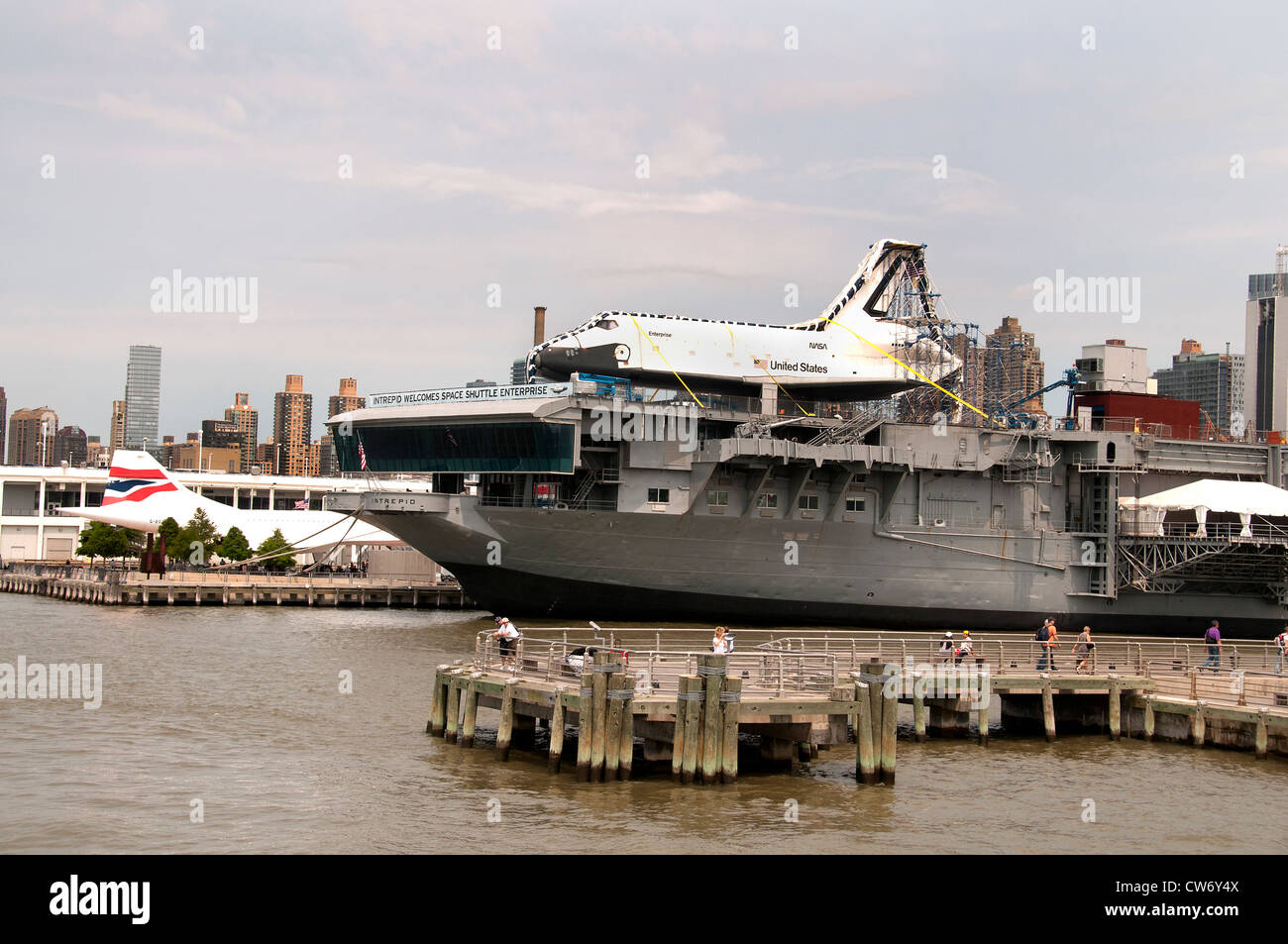 Unternehmen Shuttle Intrepid Sea Air und Space Museum New York City Manhattan Stockfoto