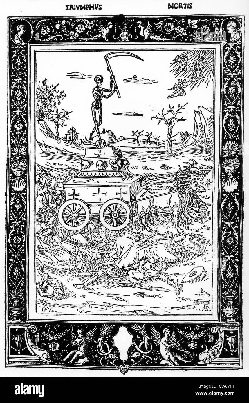 Triumph des Todes zur Zeit der Pestepidemie Stockfoto