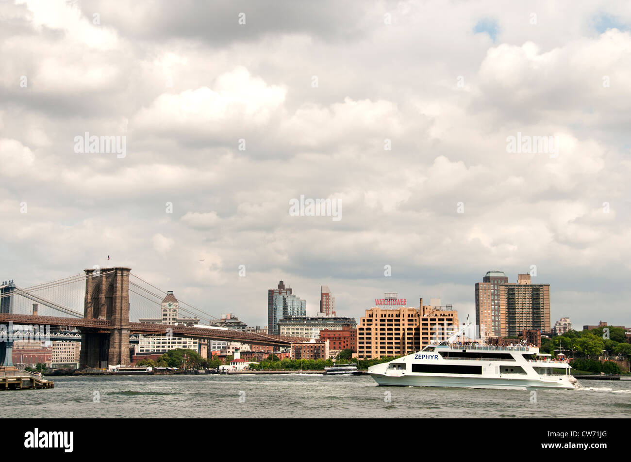 New York City in Brooklyn Heights East River Ferry USA Stockfoto