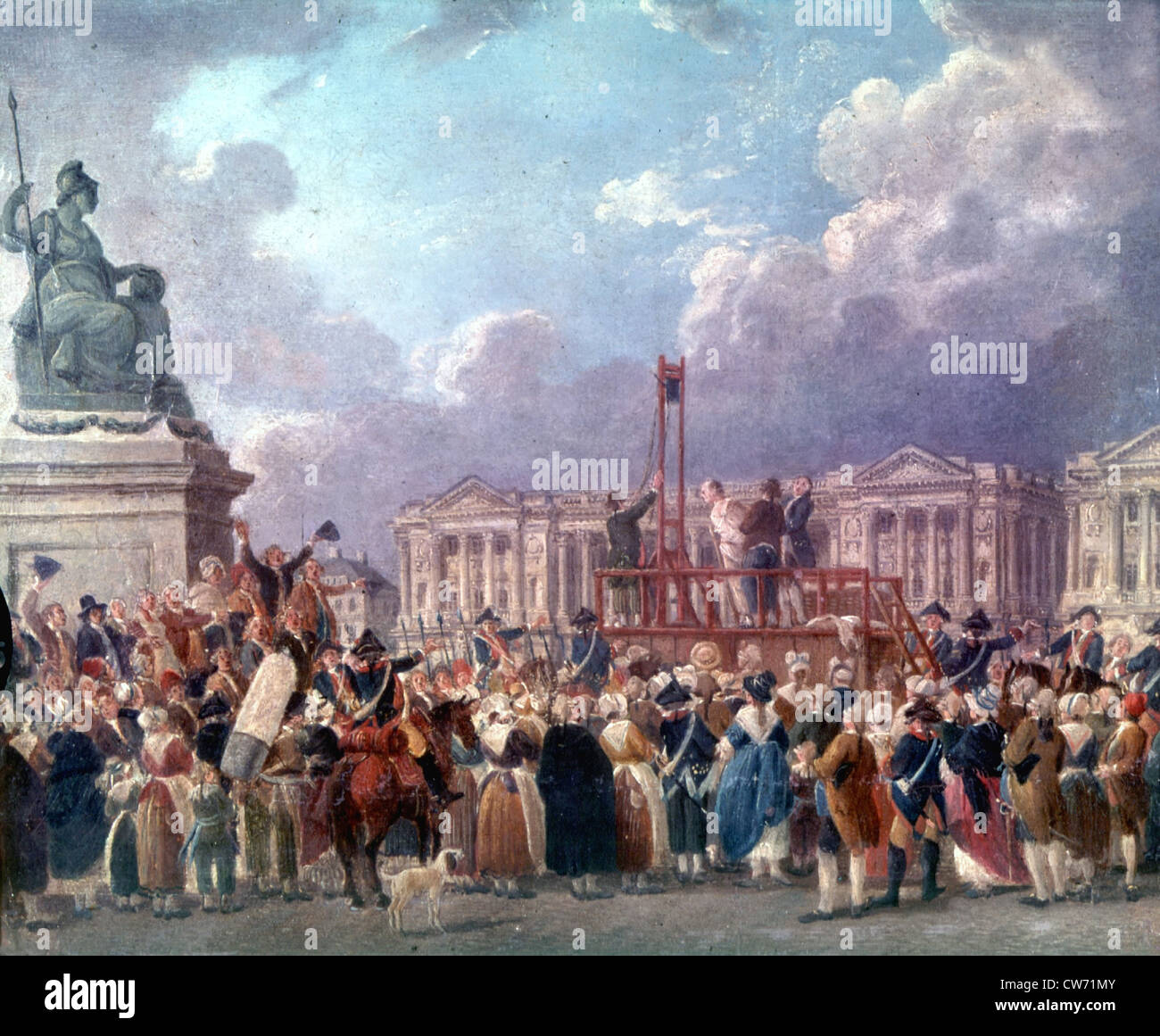 Revolution von 1789.  Ausführung an der Stelle der Revolution. Stockfoto