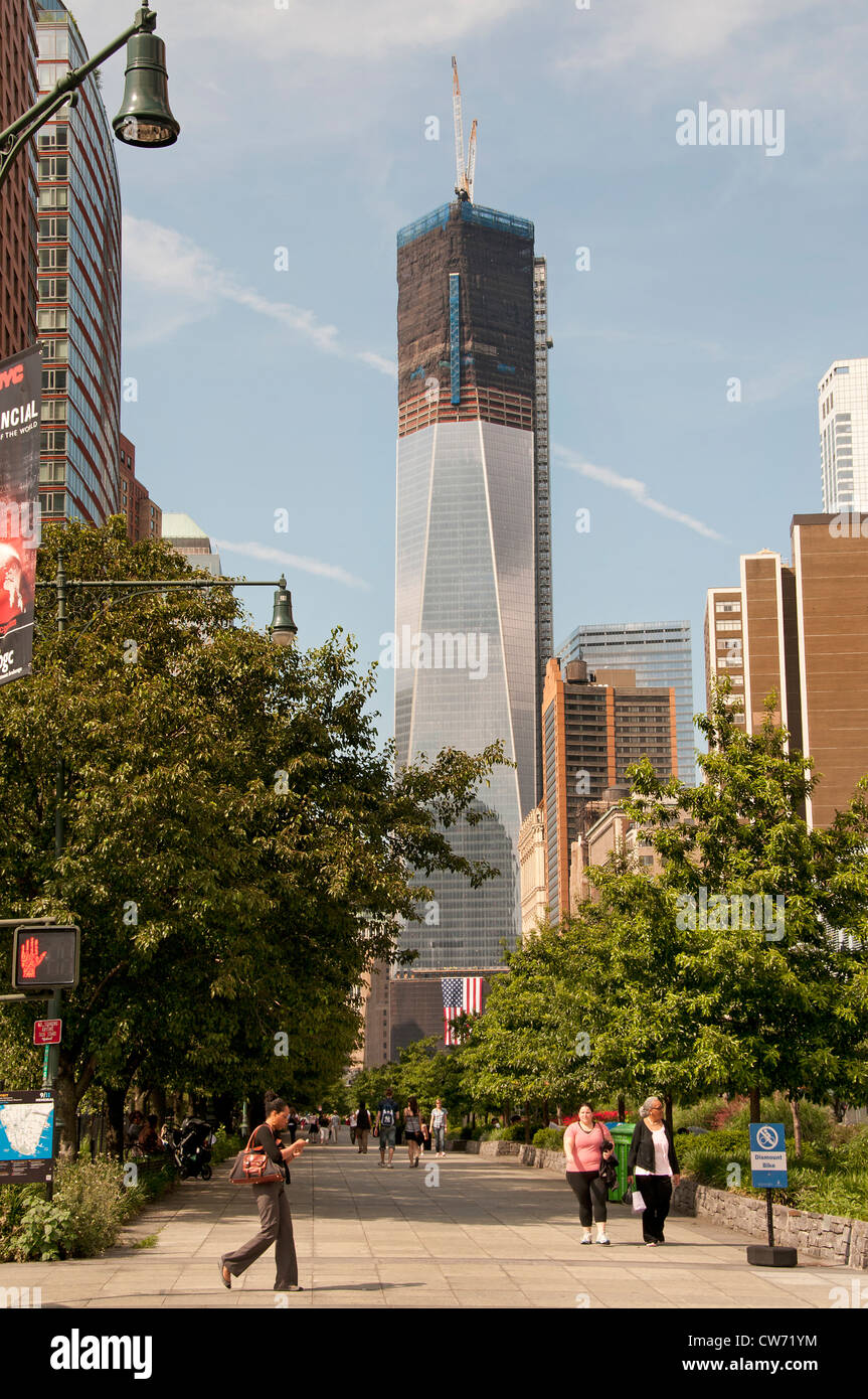 Financial Center Hintergrund Freedom Tower oder Turm ein World Trade Center New York City Manhattan Stockfoto