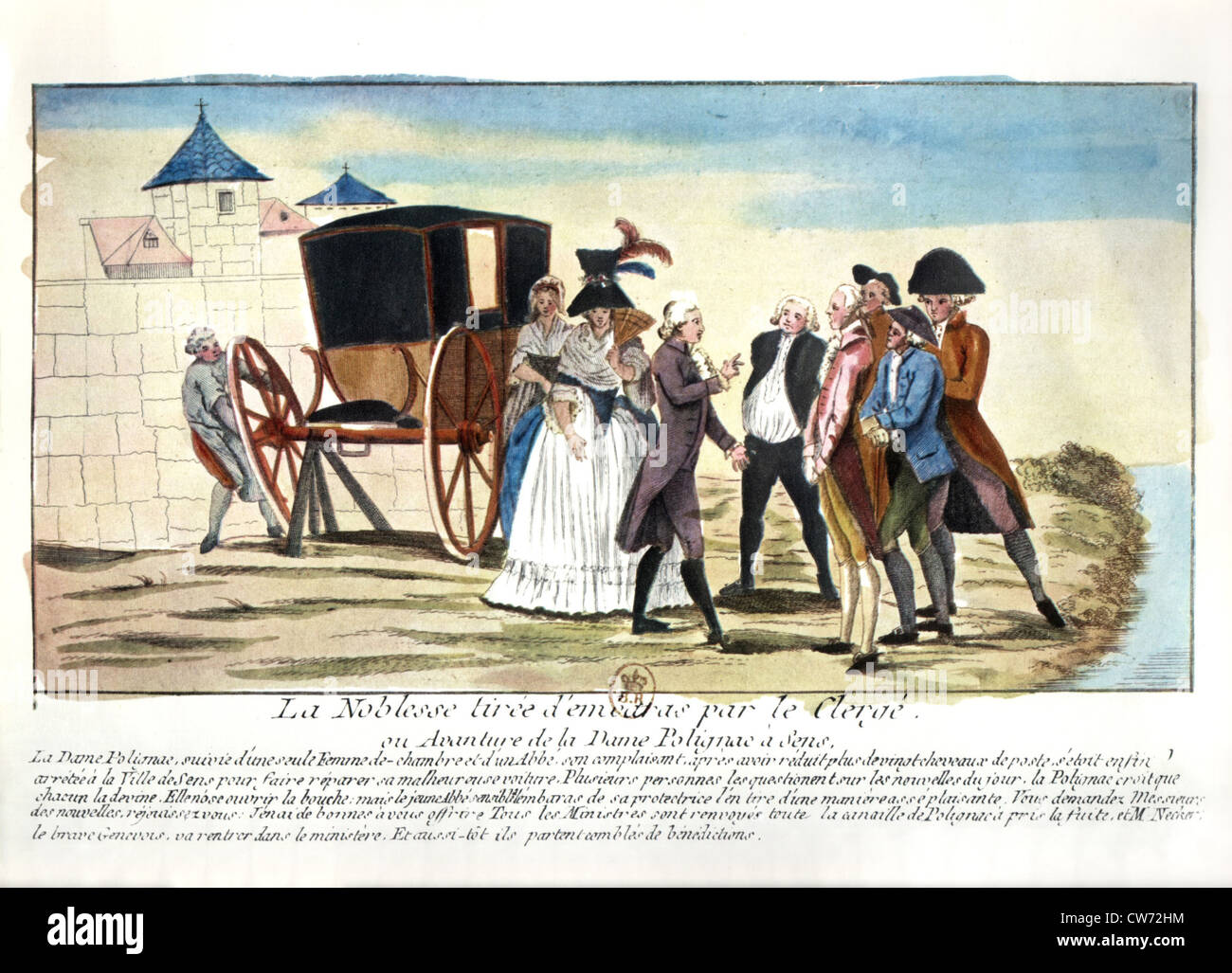 Der französische Adel beginnt zu emigrieren, unter der französischen Revolution (September-Oktober 1789) Stockfoto
