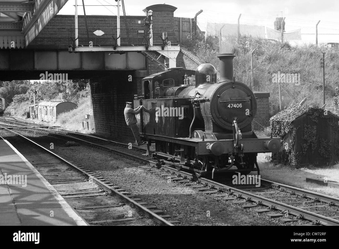 Great Central Railway Zug mit Fahrer Stockfoto