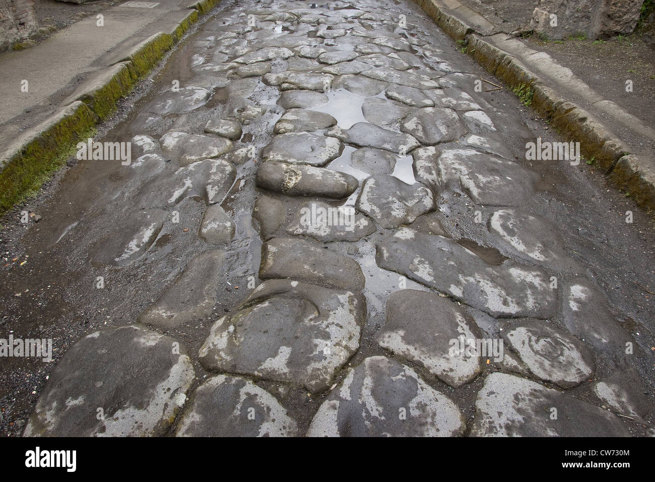 Straße in die antike Stätte von Pompeji, Italien, Pompei Stockfoto