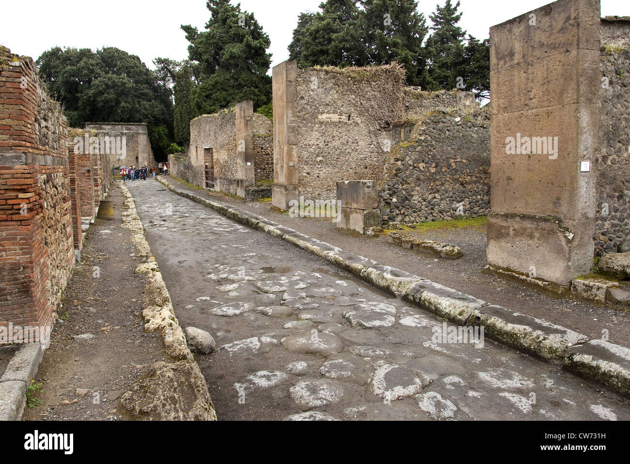 Straße in die antike Stätte von Pompeji, Italien, Pompei Stockfoto