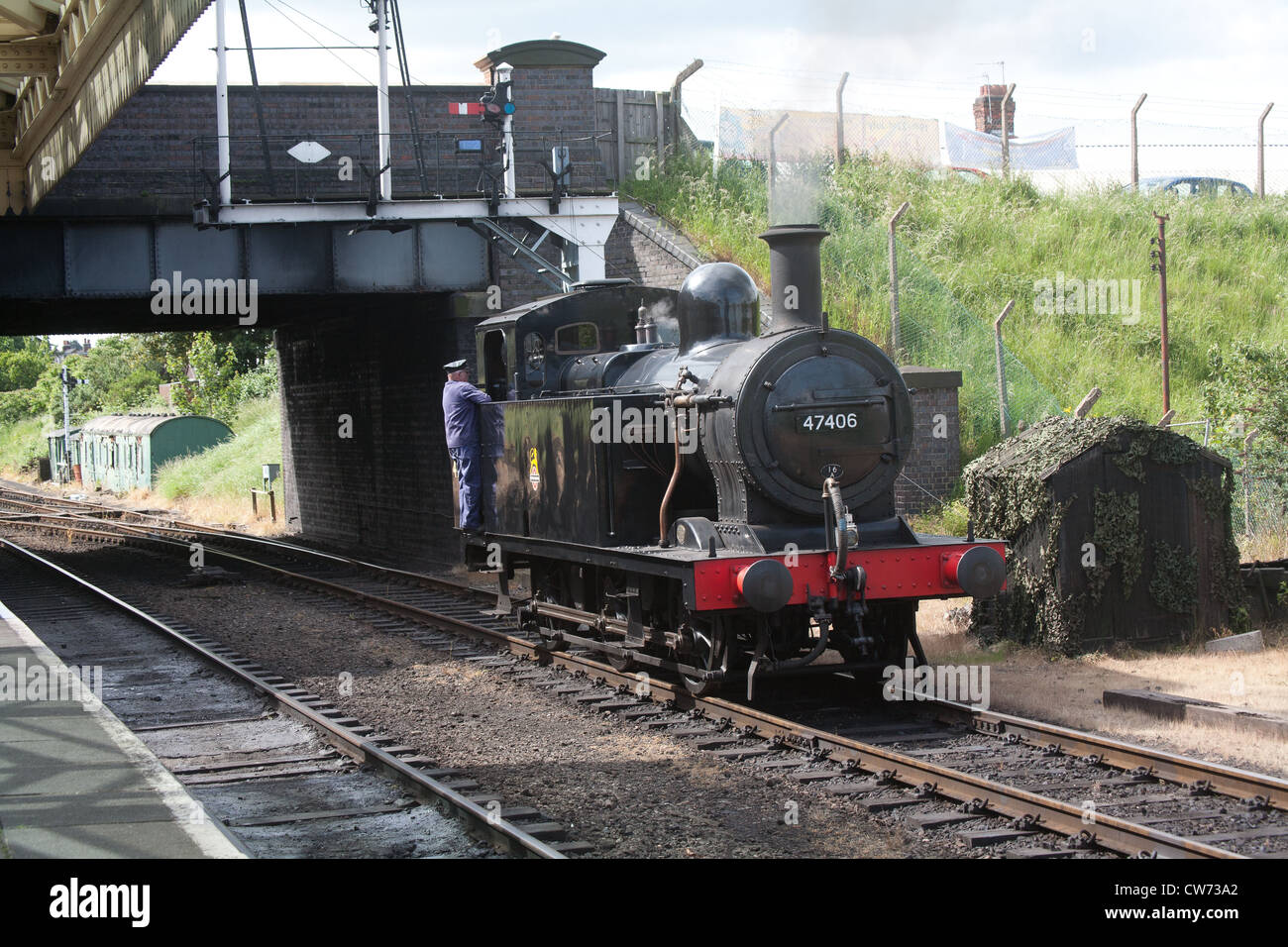 Great Central Railway Zug mit Fahrer Stockfoto