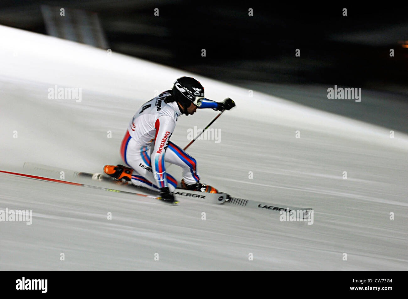 Telemark in Tignes Ski Resort, Nord Alpen Berge bei Ritter, Frankreich Stockfoto