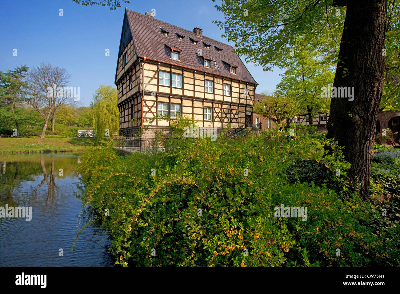 Fachwerkhaus von Schloss Wittringen, Gladbeck, Ruhrgebiet, Nordrhein-Westfalen, Deutschland Stockfoto