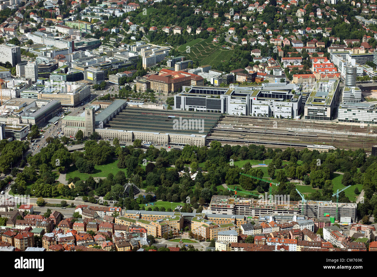 Stuttgarter Hauptbahnhof, Blick von Süden, Deutschland, Baden-Württemberg, Stuttgart Stockfoto