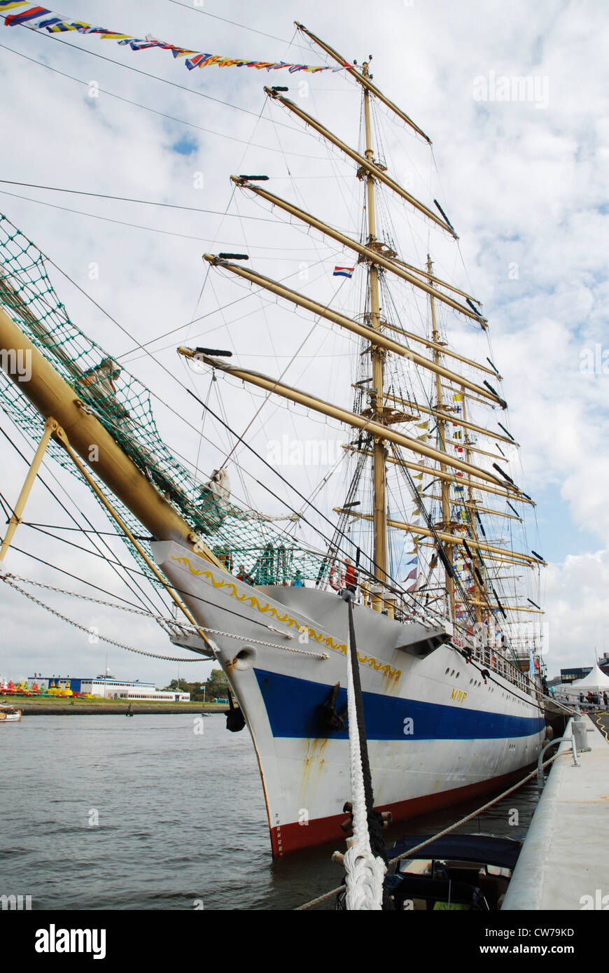 Mir Großsegler im Hafen, Niederlande, Den Helder Stockfoto