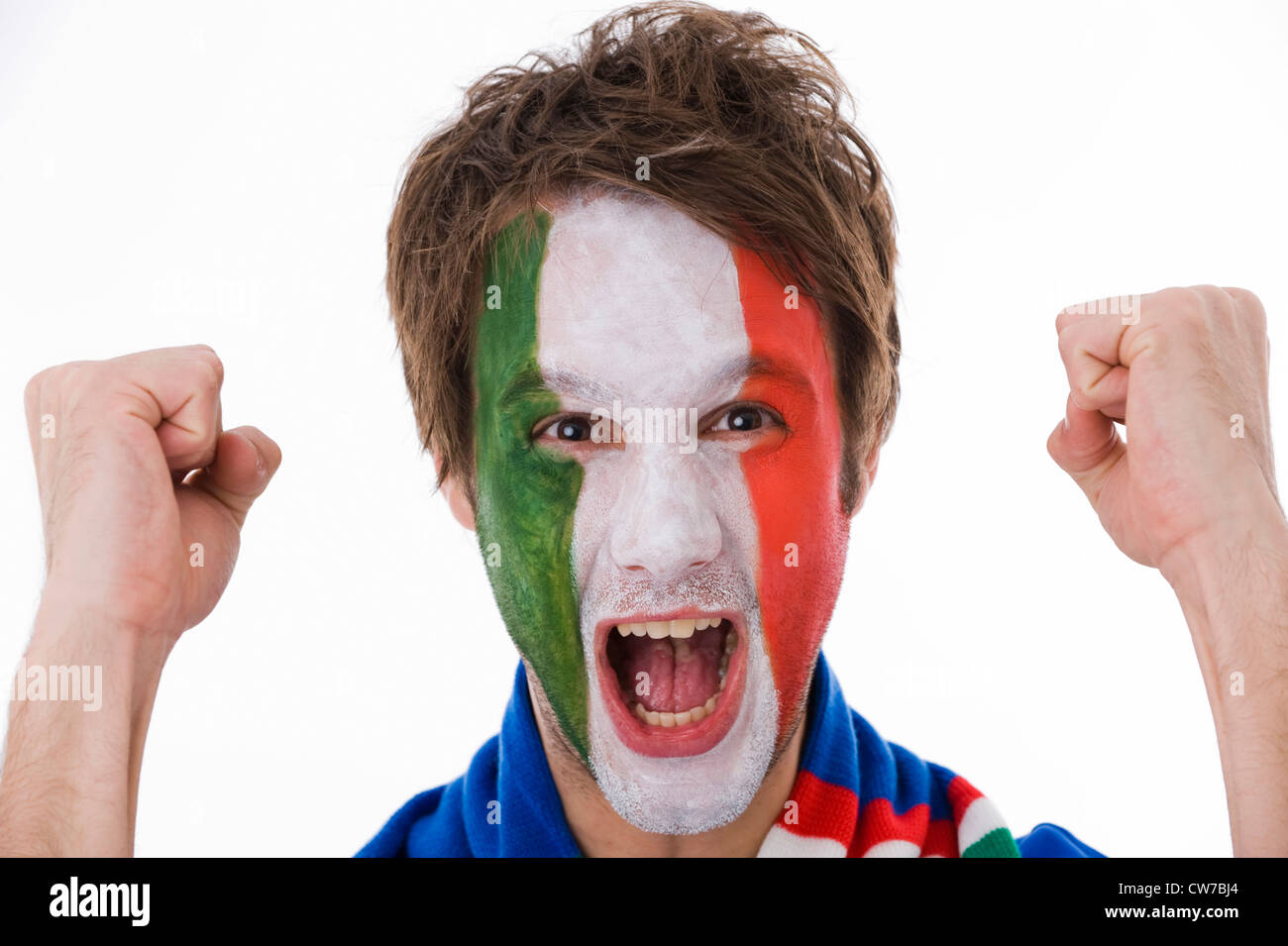 italienische Fußball-fan Stockfoto