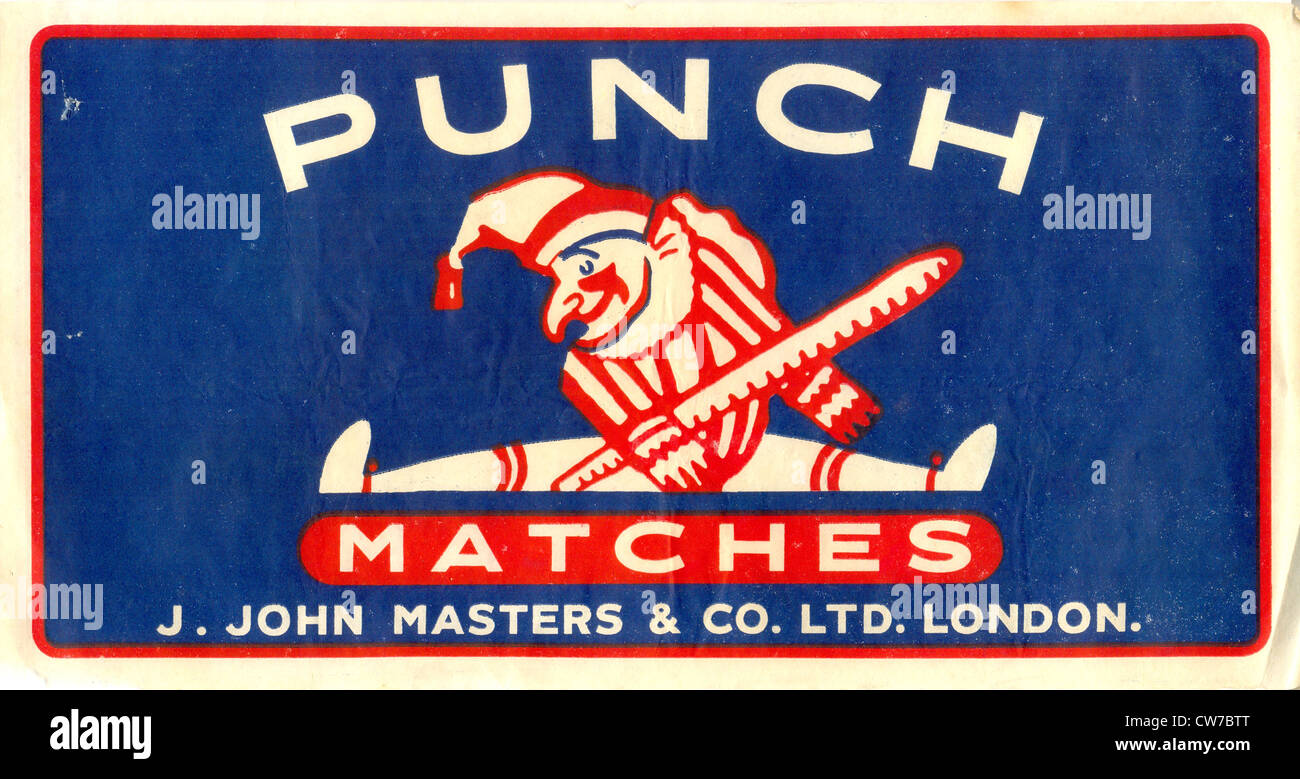 Kiste-Label für Punch entspricht Stockfoto