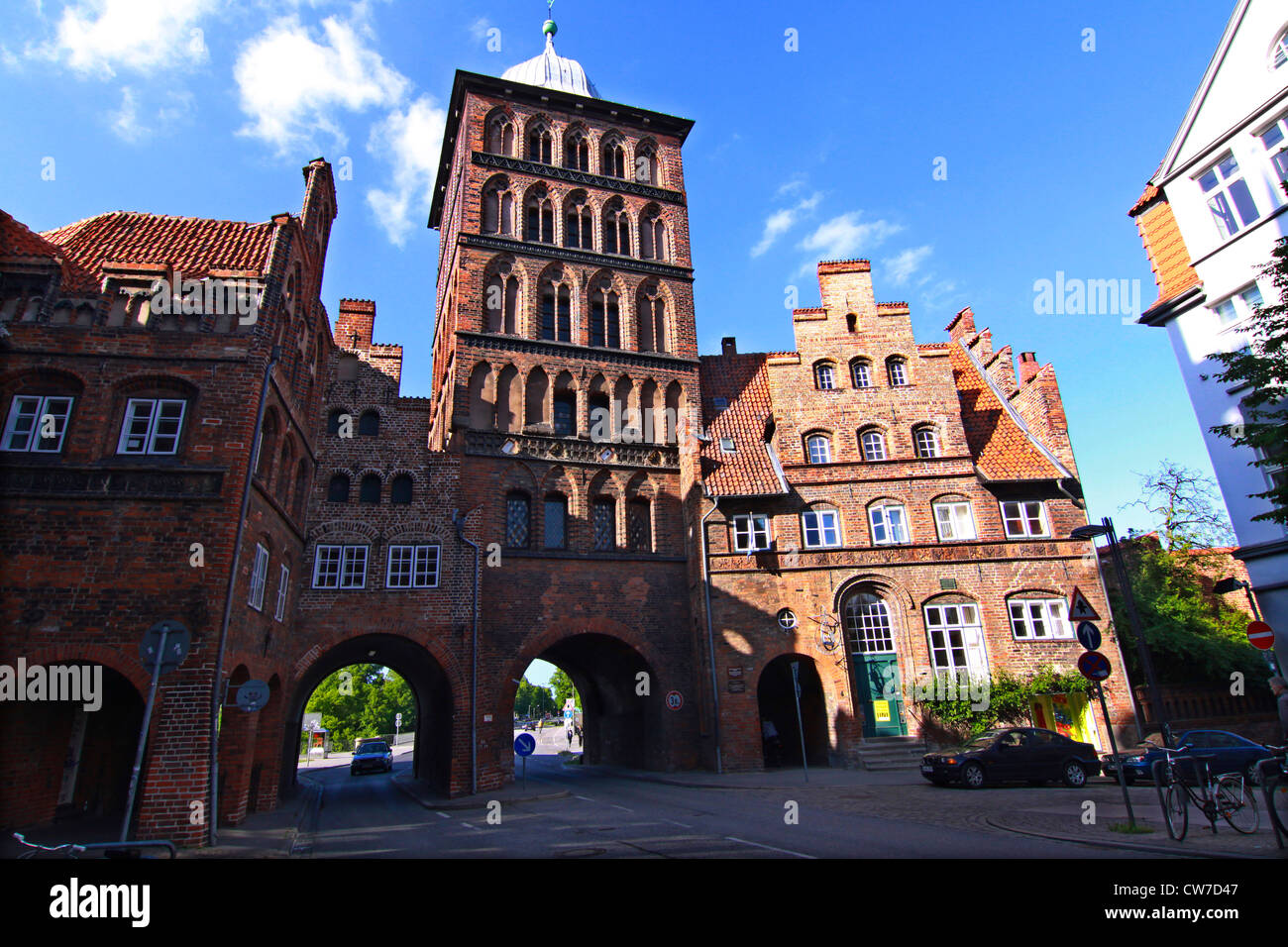 Das Burgtor gebaut im Stil des späten Backsteingotik, Deutschland, Schleswig-Holstein, Lübeck Stockfoto