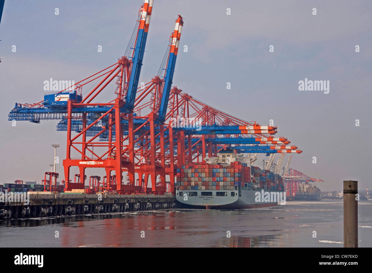 HHLA Container Terminal Burchardkai, Deutschland, Hamburg Stockfoto