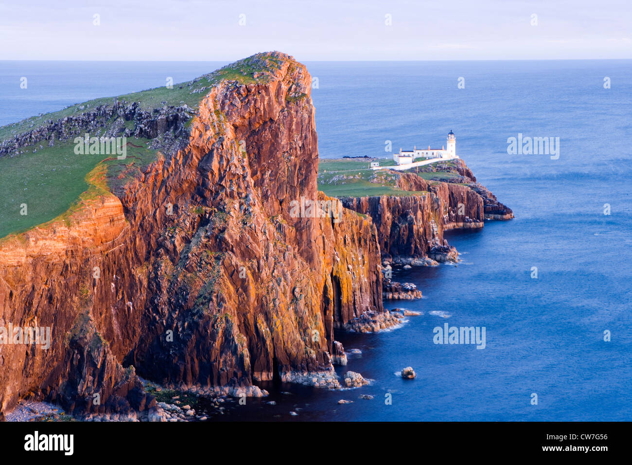 Landschaftlich Point Leuchtturm, Isle Of Skye Highland, Schottland. Stockfoto