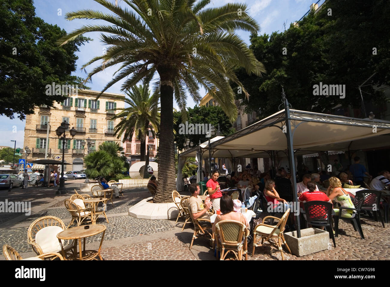 Piazza Yenne, Italien, Sardinien, Cagliari Stockfoto