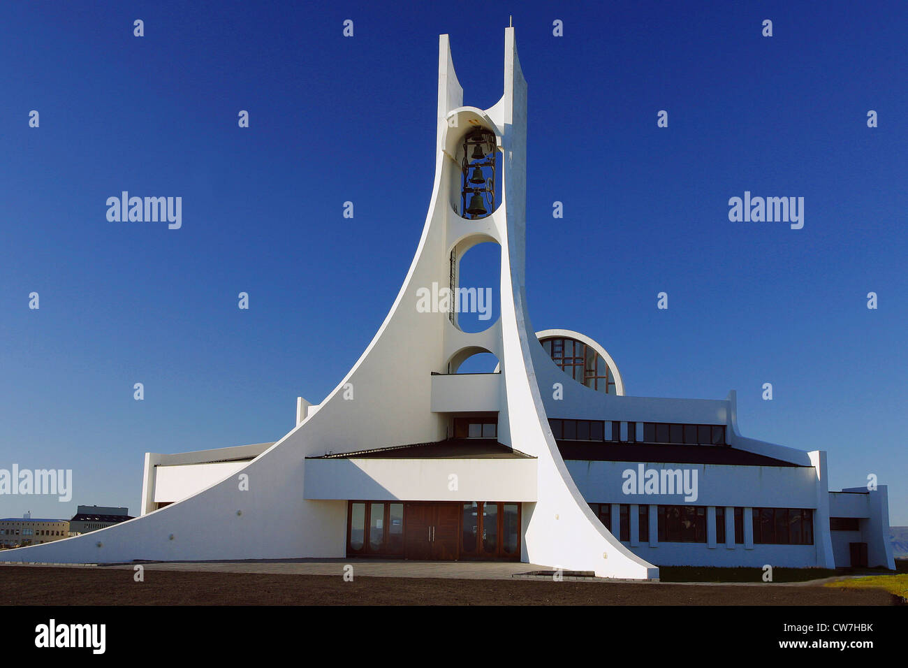 moderne Kirche, Island, Snaefellsnes, Stykkisholmur Stockfoto