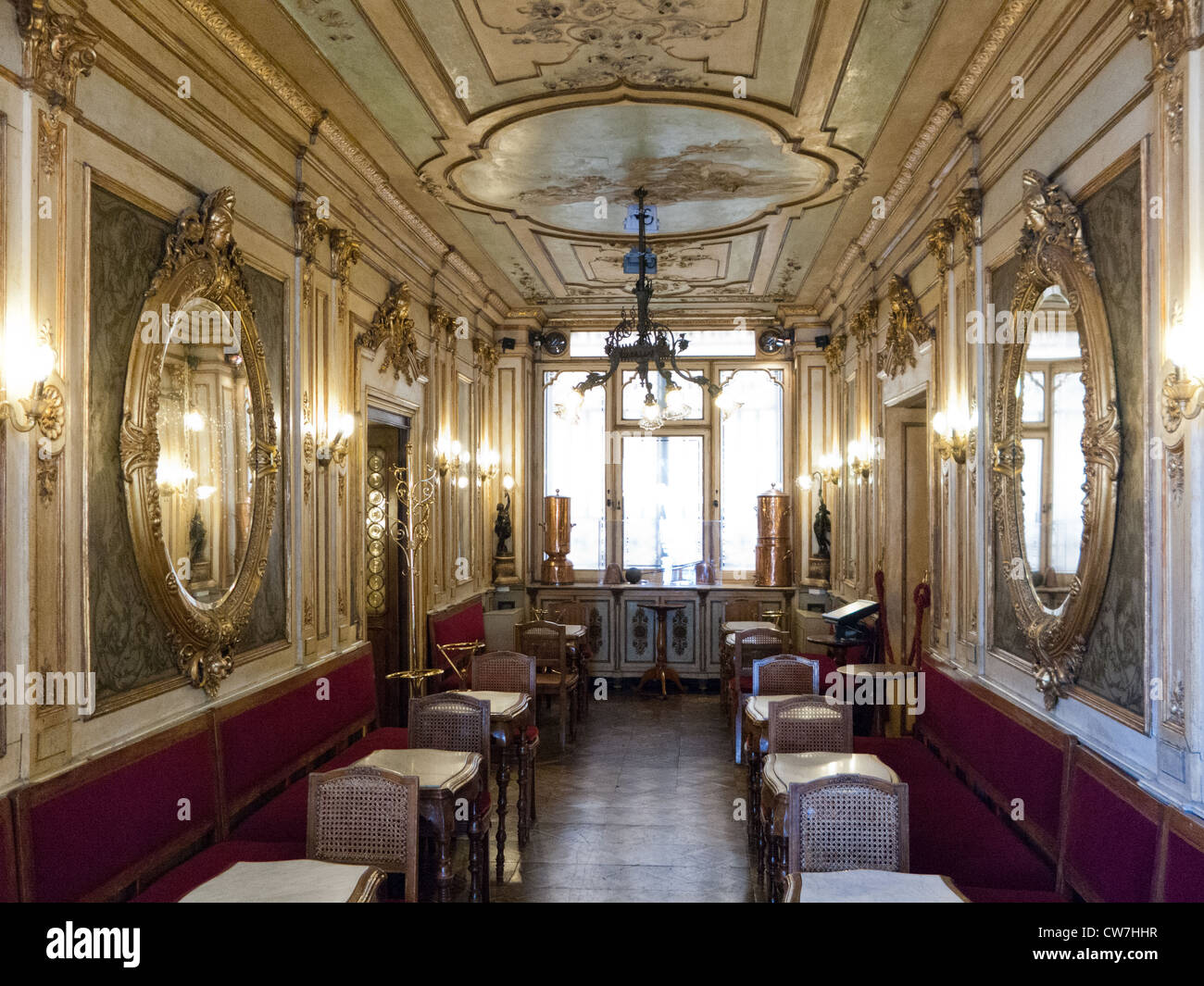 Das Innere des Café Florian in Venedig, Italien Stockfoto