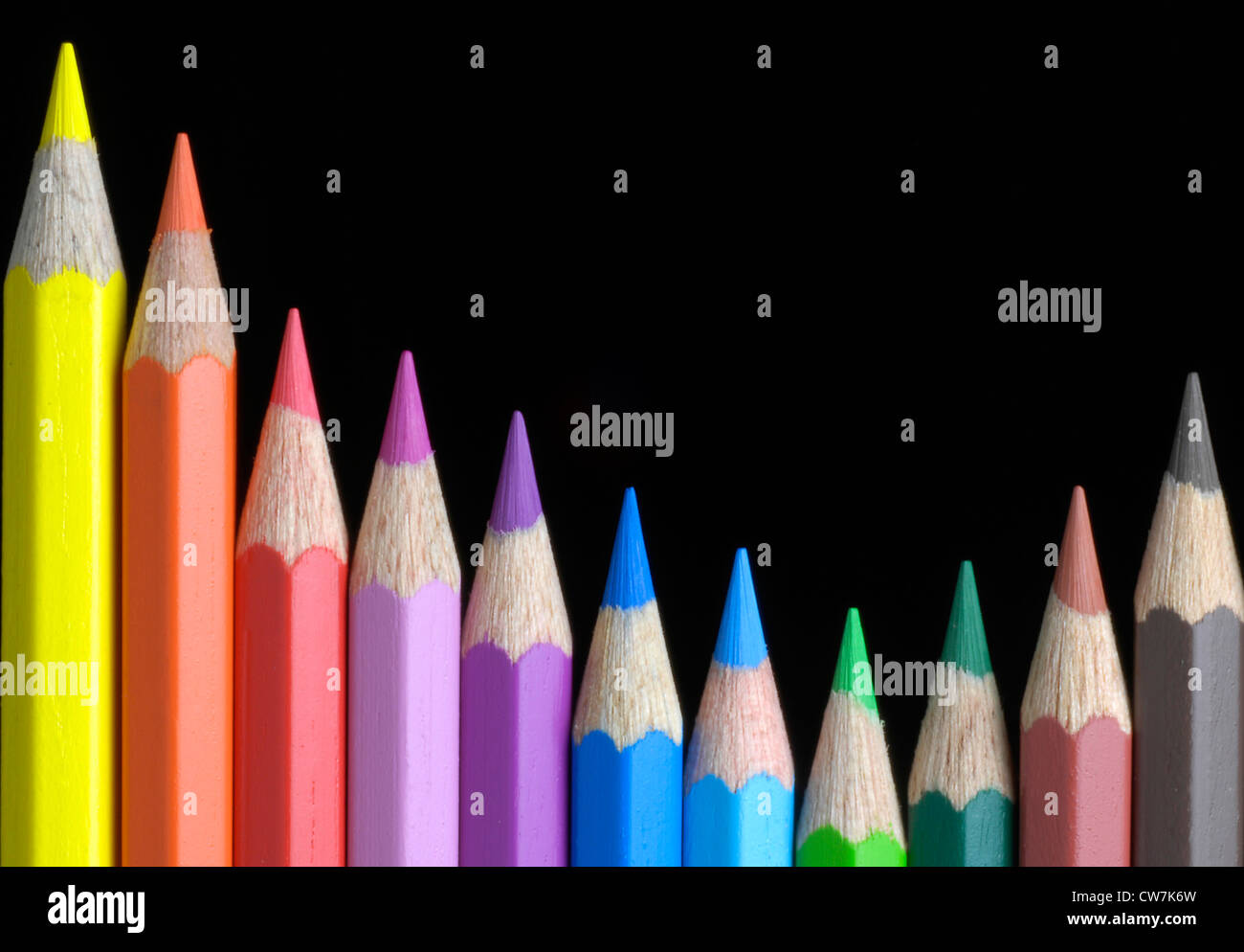 Nahaufnahme von farbigen Kreiden Stockfoto