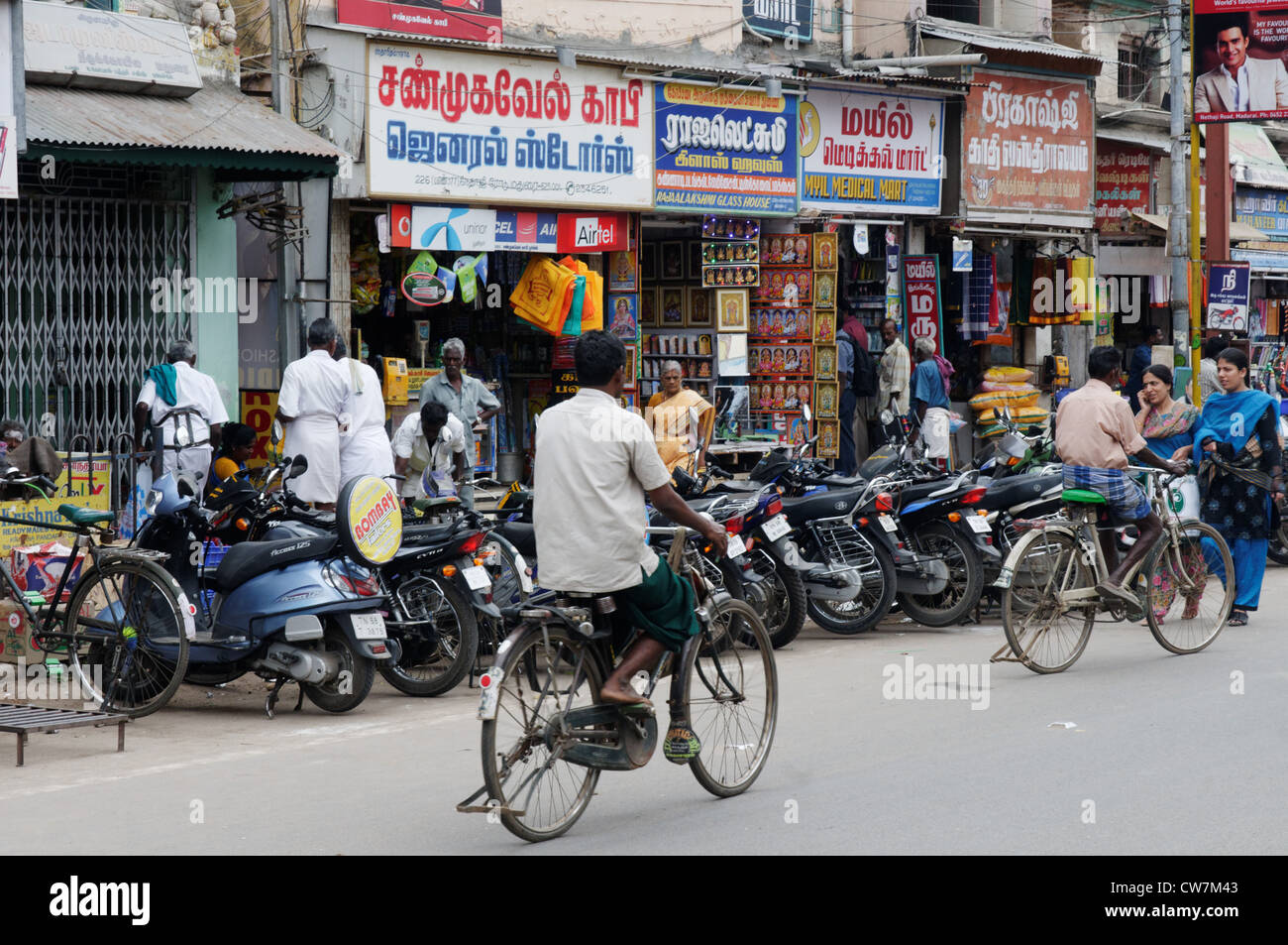 Die chaotischen Straßen von Indien Stockfoto