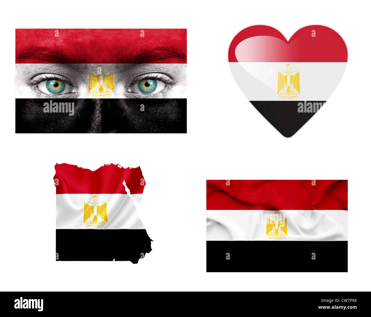 Satz von verschiedenen Flags, Ägypten Stockfoto