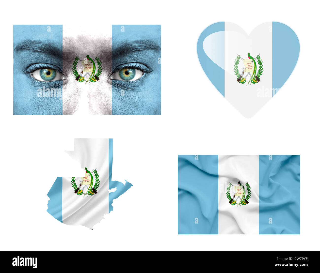 Mapa de la bandera de guatemala Ausgeschnittene Stockfotos und -bilder ...