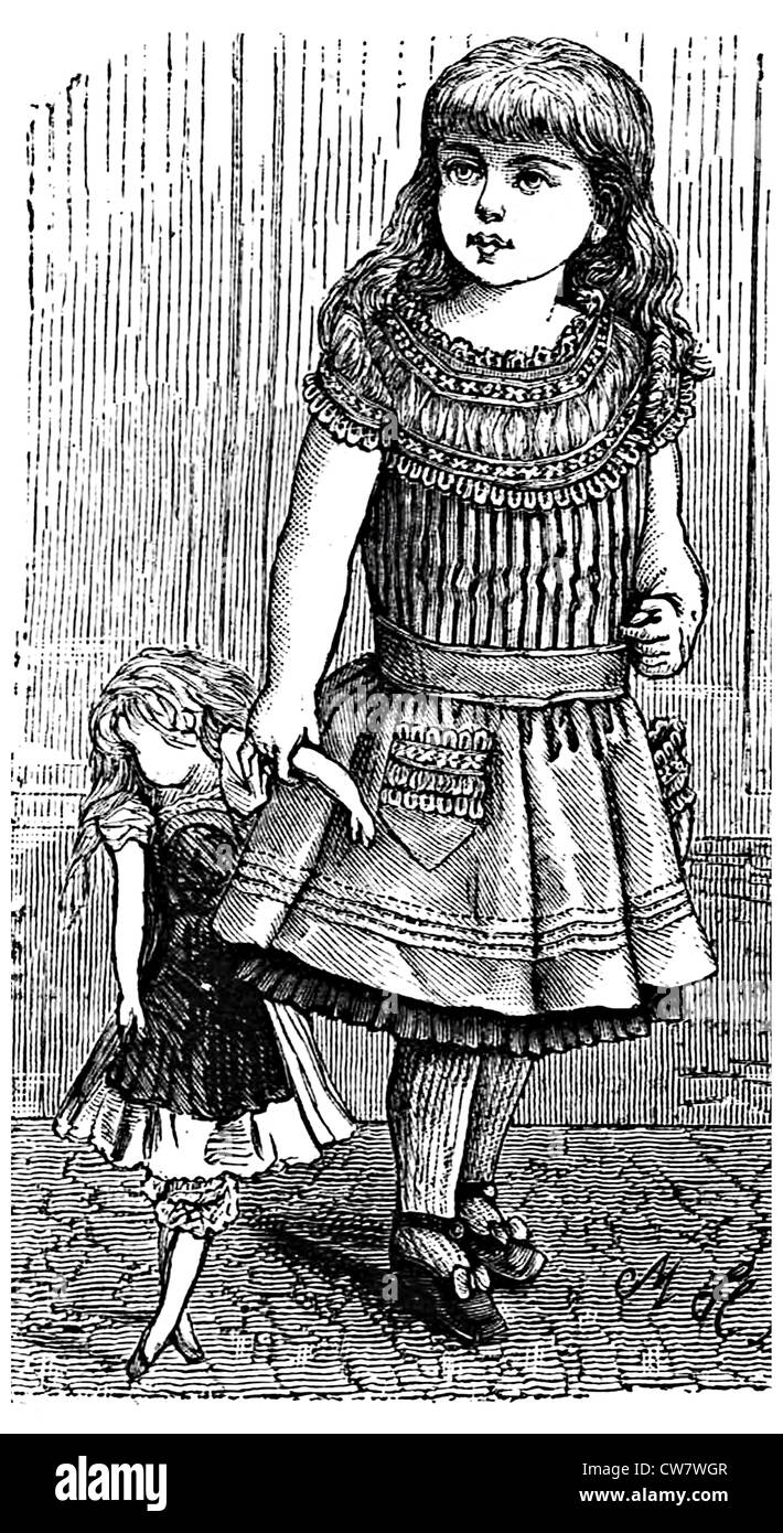 Kindermode im Jahre 1881 Stockfoto