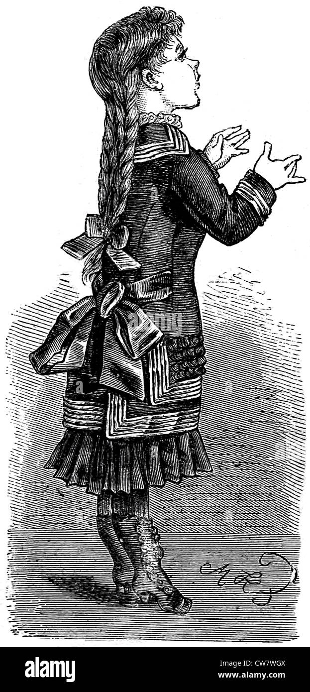 Kindermode im Jahre 1881 Stockfoto