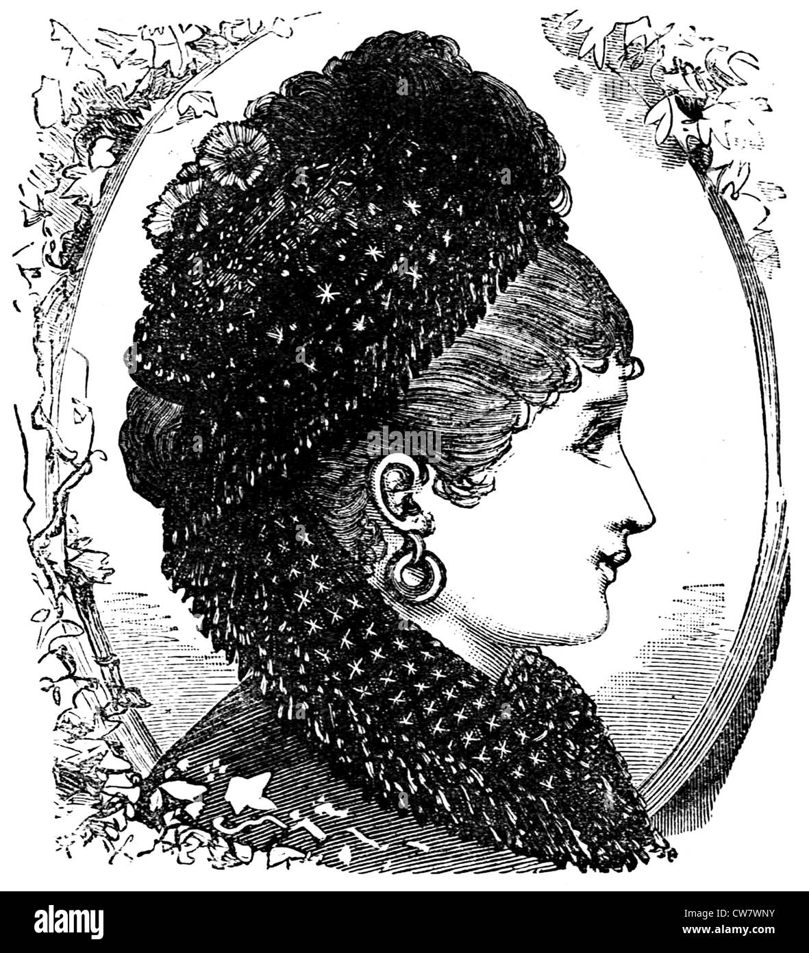 Damenmode in 1881 Stockfoto