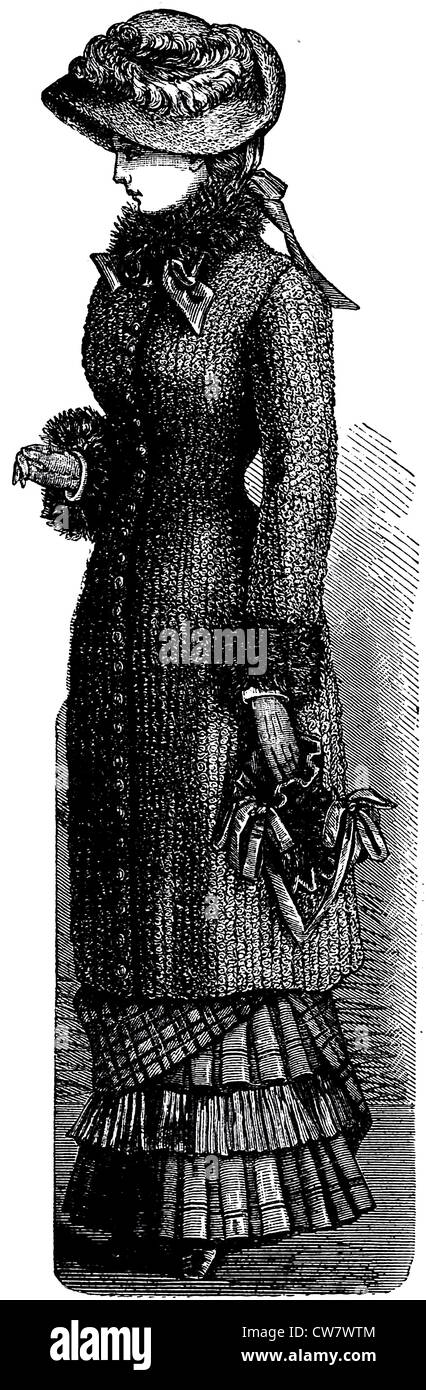Damenmode in 1881 Stockfoto