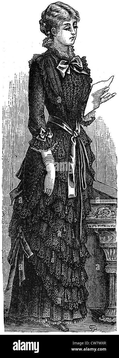 Frauenmode 1881 Stockfoto
