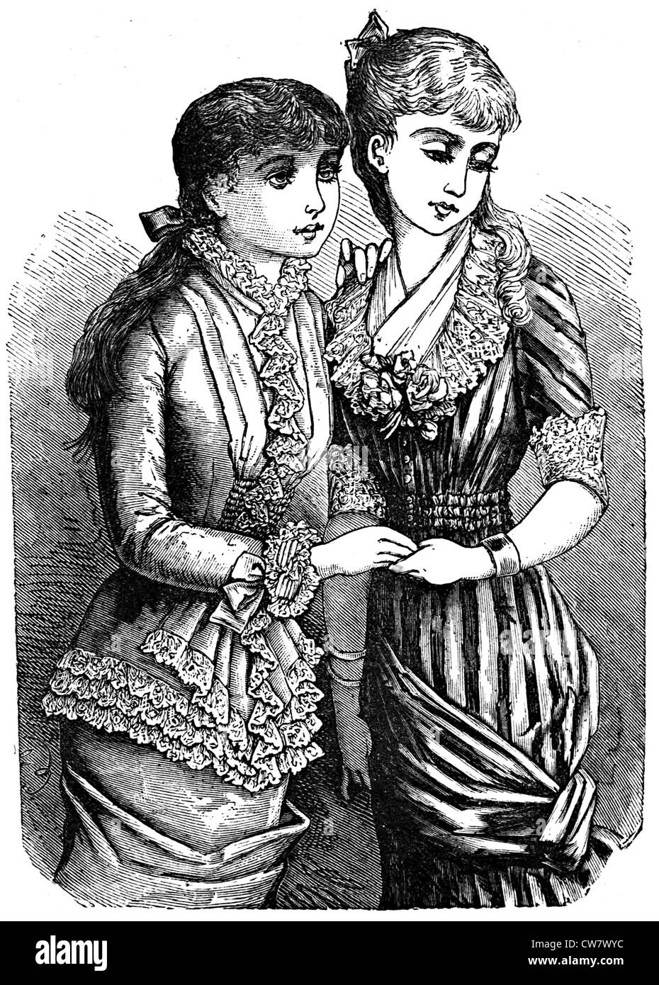 Frauenmode 1881 Stockfoto
