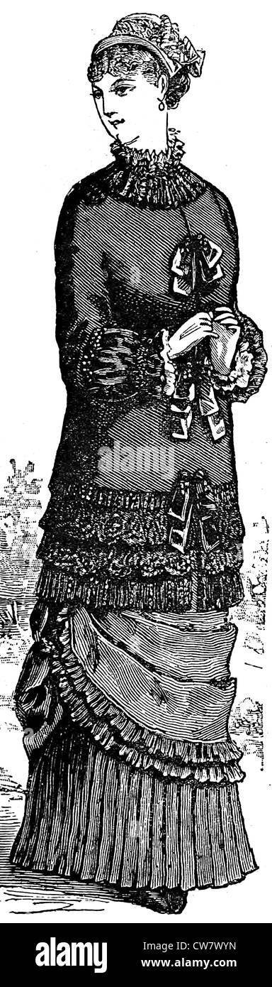 Damenmode in 1881 Stockfoto