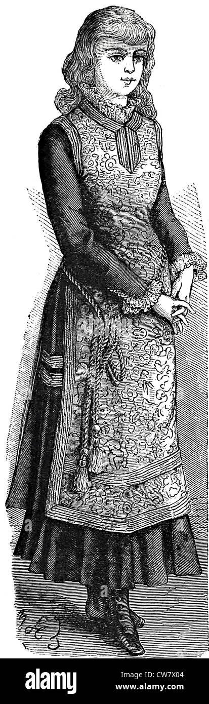 Frauenmode 1881 Stockfoto