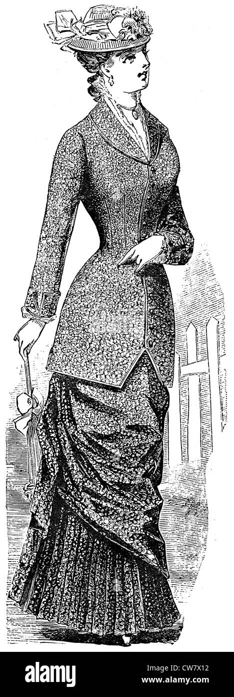 Damenmode in 1881 Stockfoto