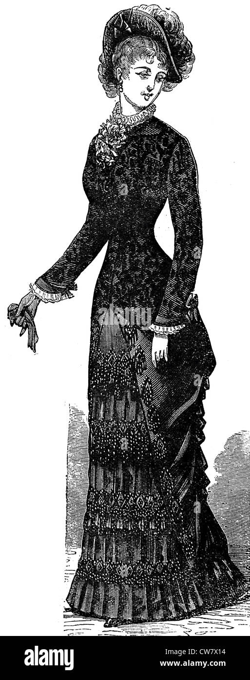 Damenmode in 1881 Stockfoto